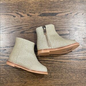 Glittery Gold Kids Ankle Boots